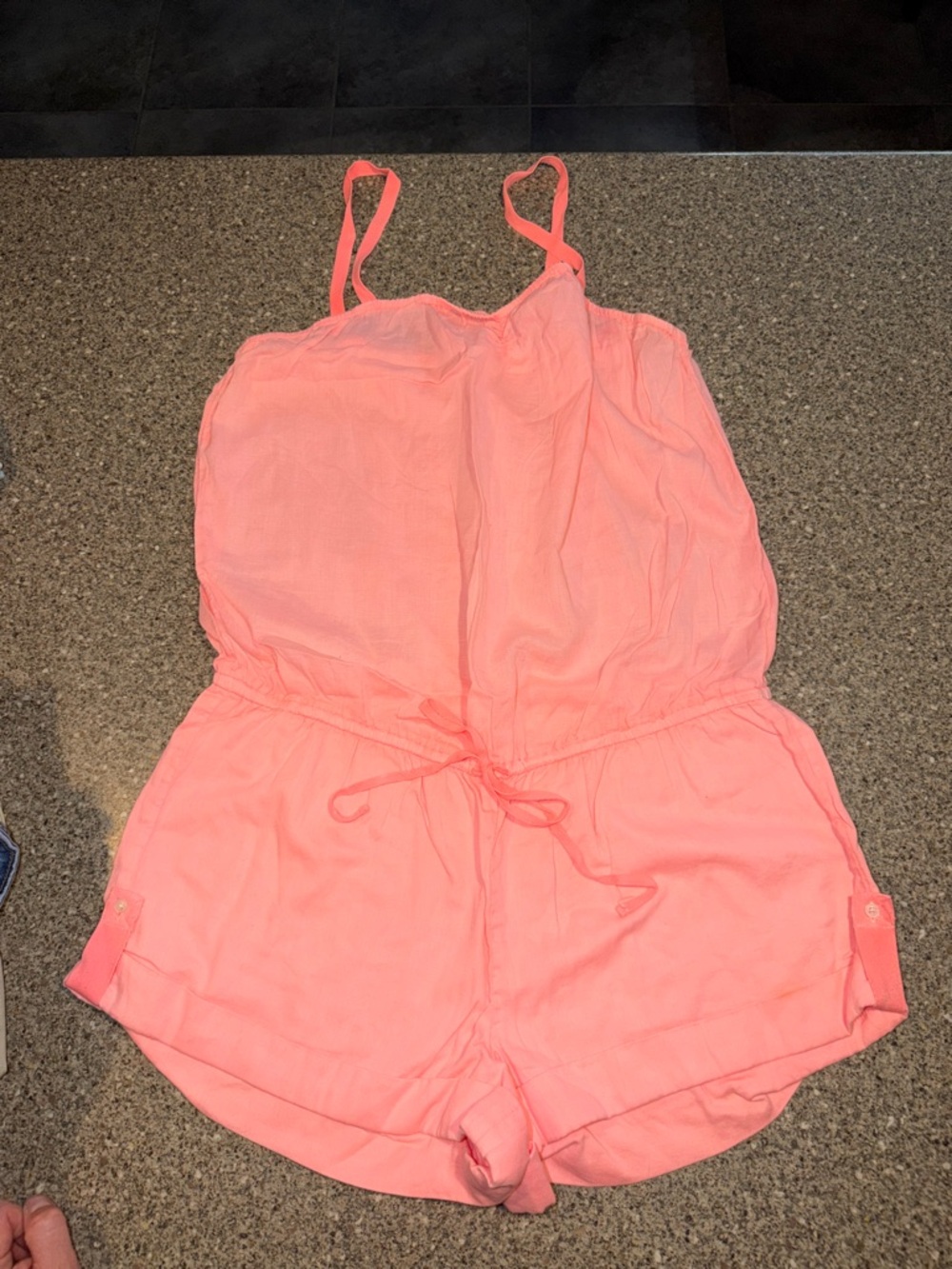 PINK Victoria's Secret Coral Pink Sleeveless Romper